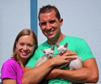 Krysta and Matt with two blue lynx point girls - Elko, MN